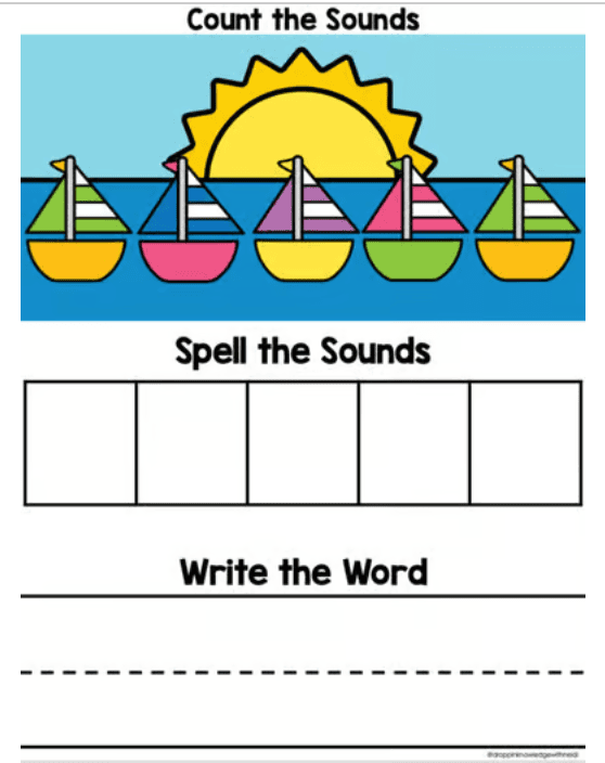 Orthographic Mapping Word Mats -SUMMER Version (Sound Boxes) - Image 3